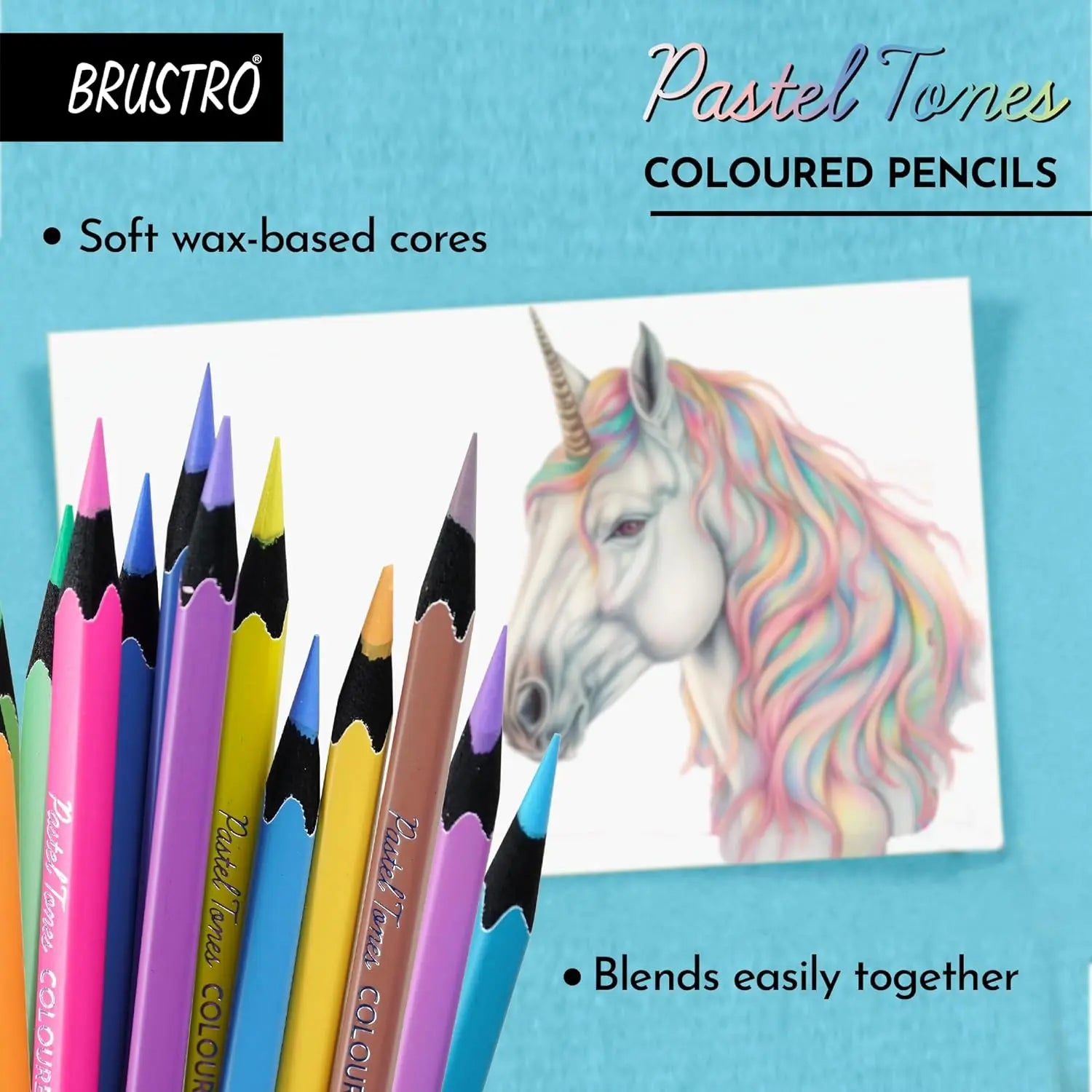 Brustro Artists' Coloured Pencils Pastel Tone Set of 36 (in Elegant tin Box) Brustro