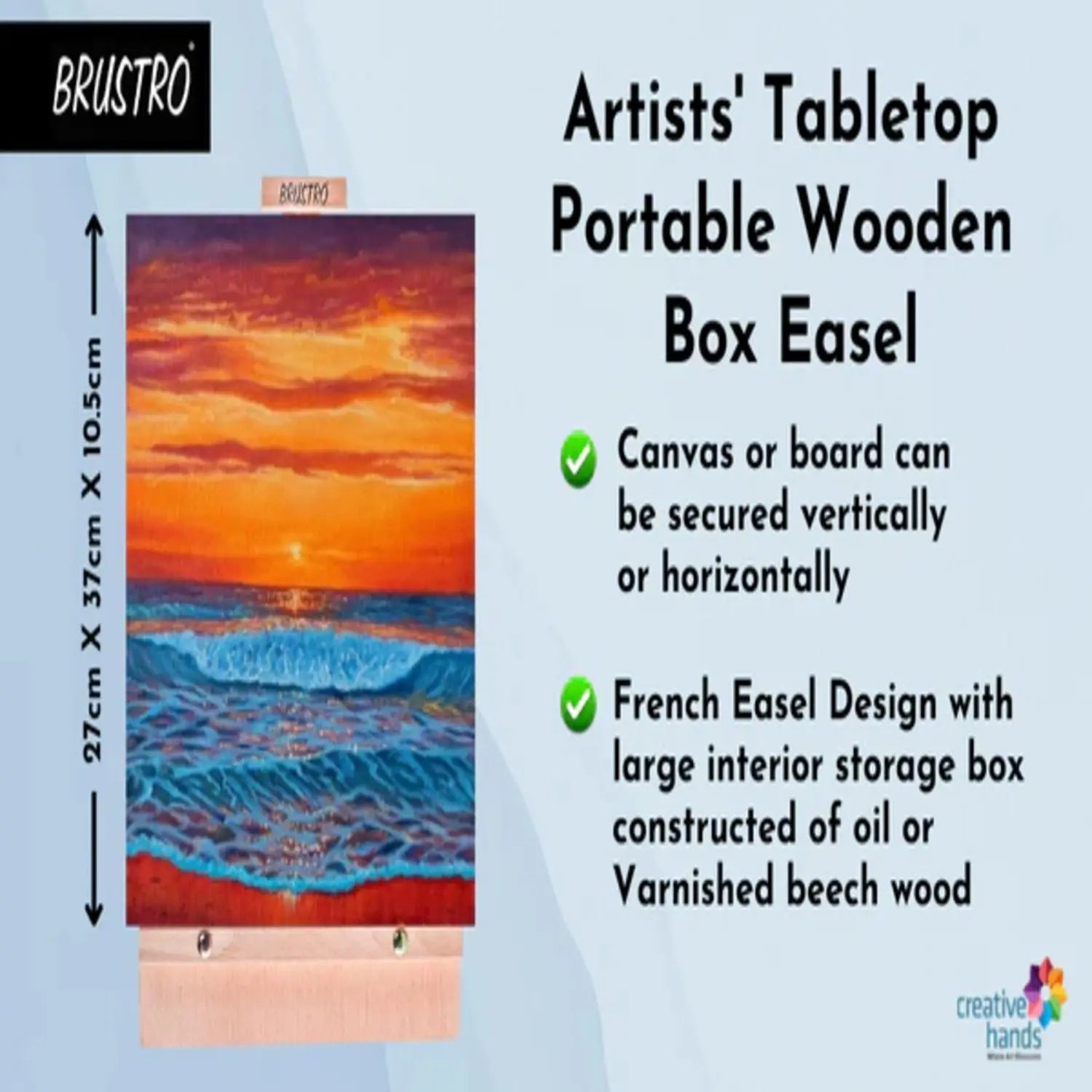 Brustro Artists' Tabletop Portable Wooden Box Easel Brustro
