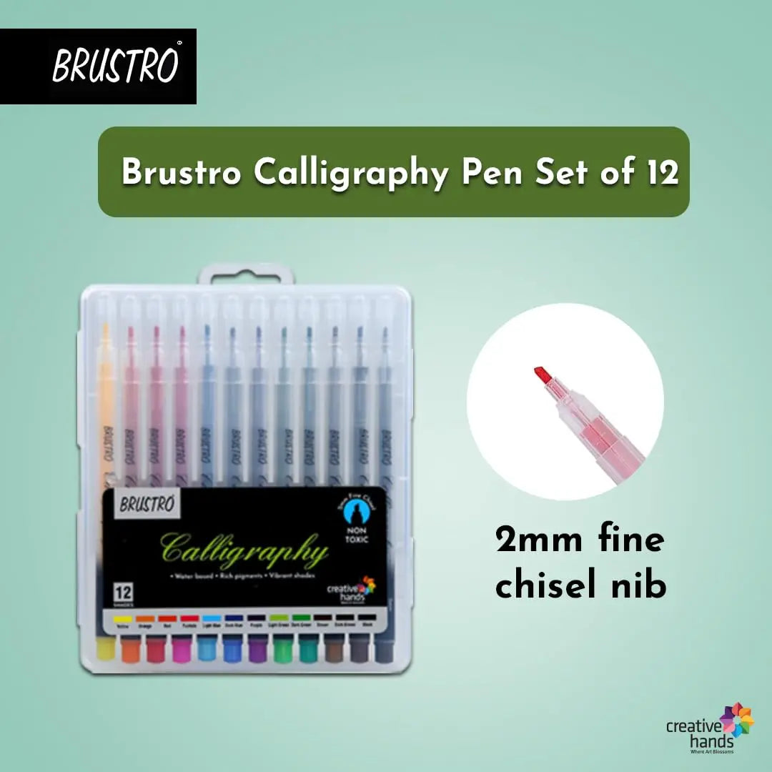 Brustro Calligraphy Pen Set of 12 Shades Brustro