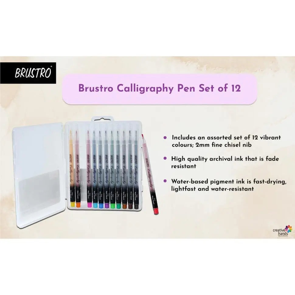Brustro Calligraphy Pen Set of 12 Shades Brustro