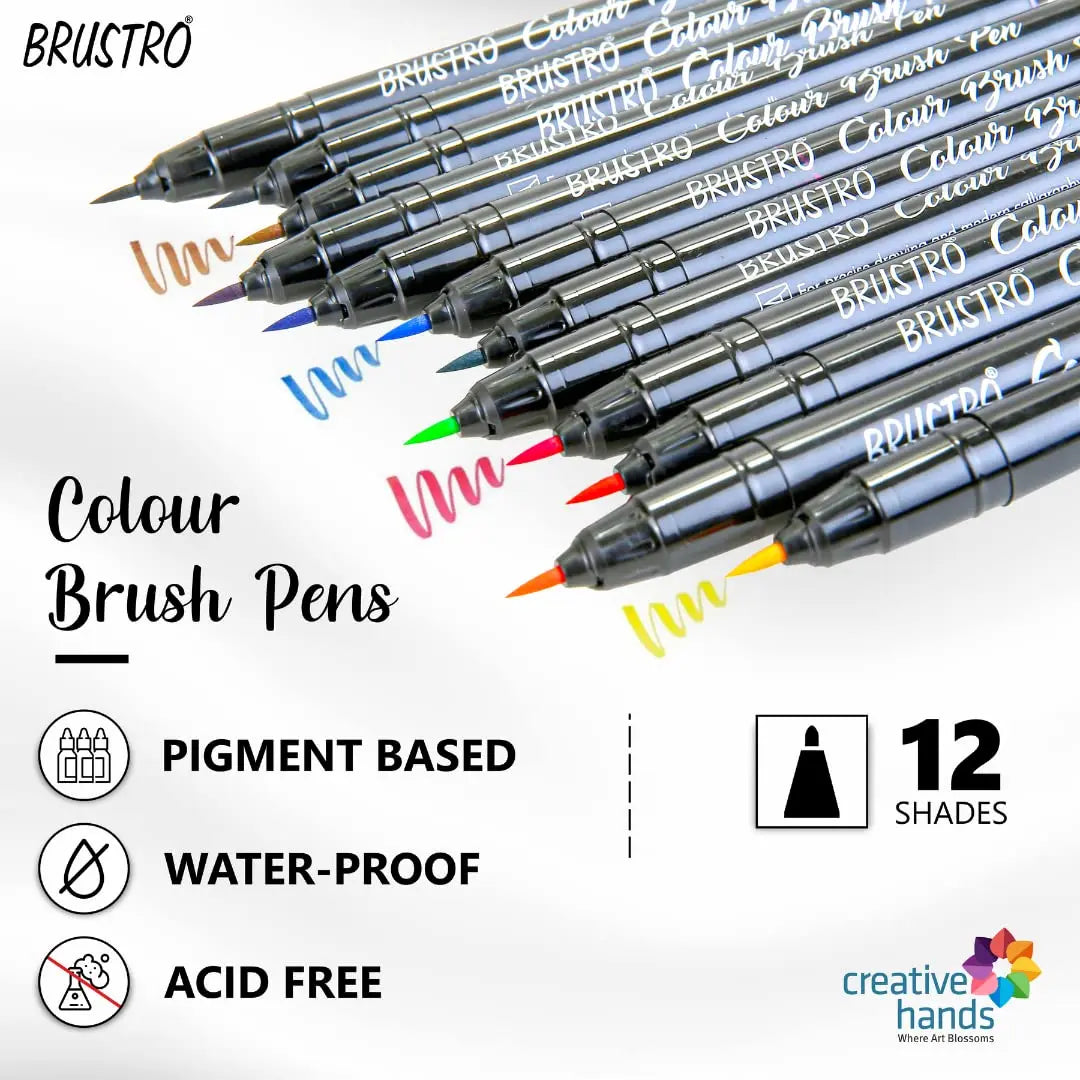 Brustro Colour Brush Pen Set of 12 Brustro