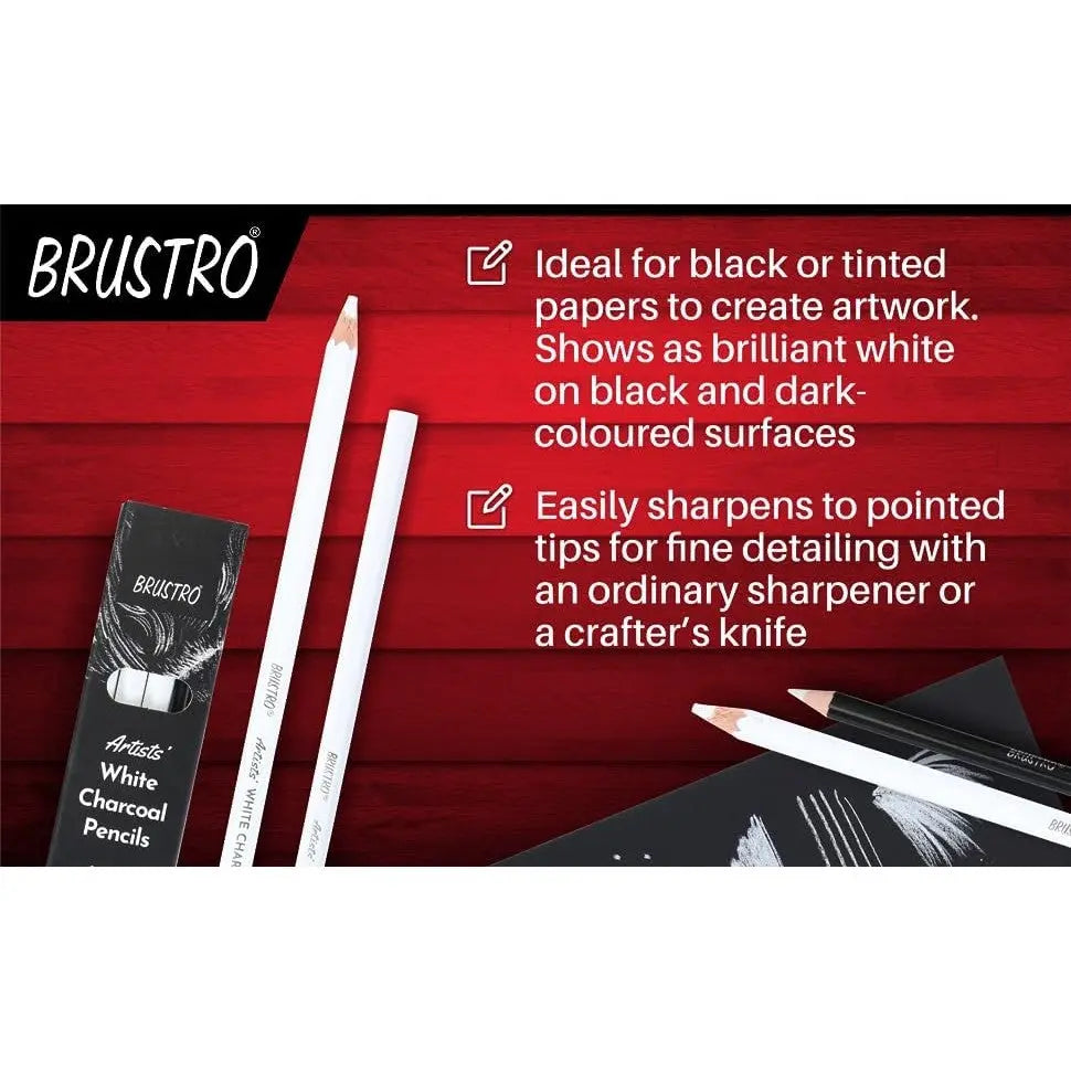 Brustro Coloured Pencils Black and White Set of 6 Brustro