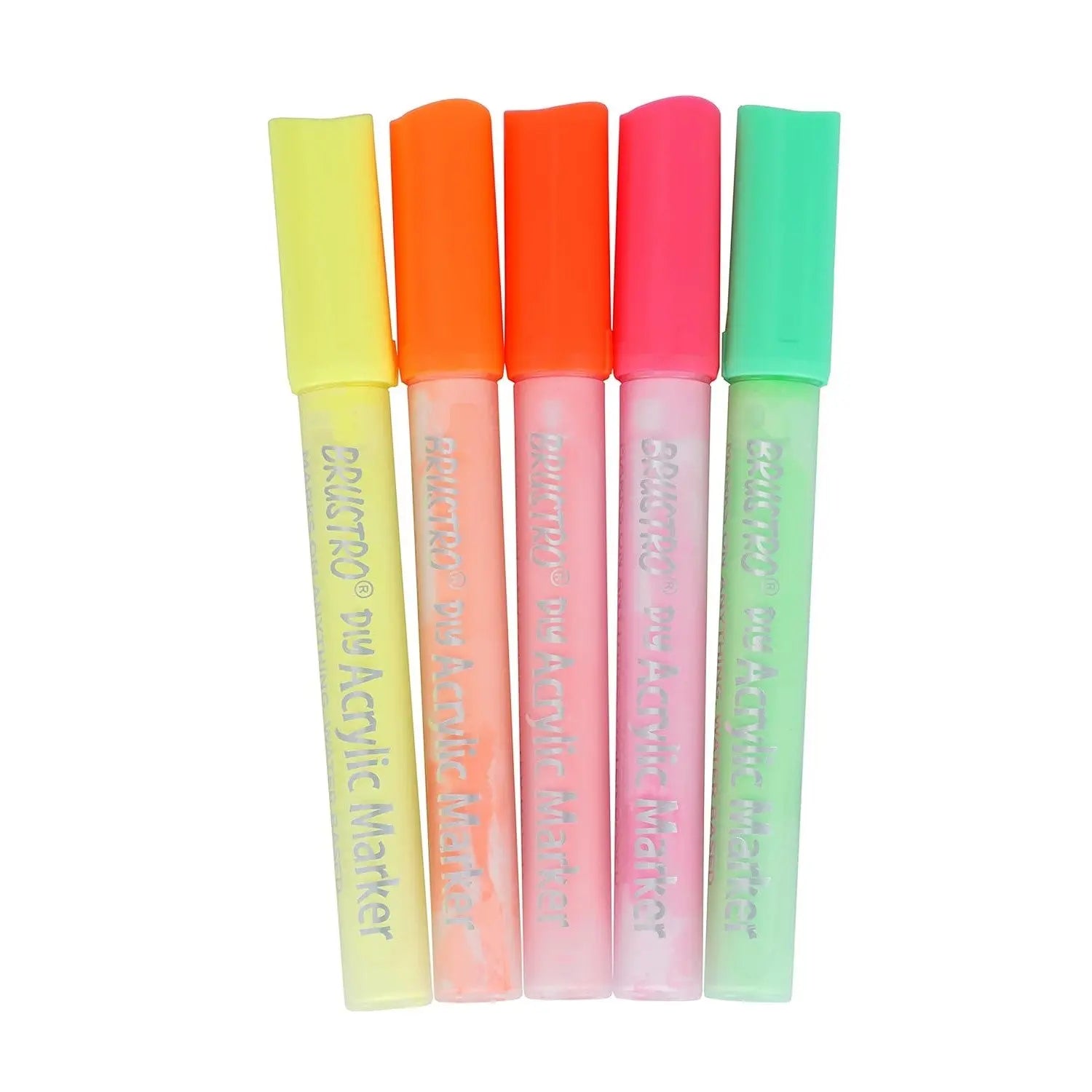 Brustro DIY Acrylic Marker Fluorescent Set of 5 Shades Brustro