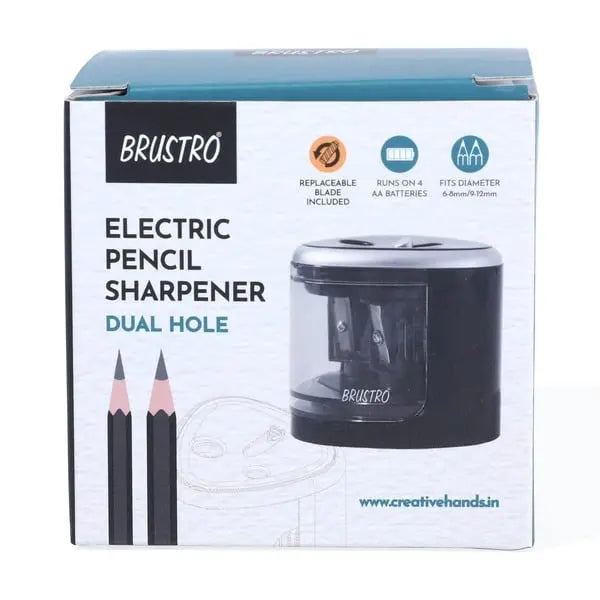 Brustro Double Hole Battery Operated Pencil Sharpener Autofeed Doms