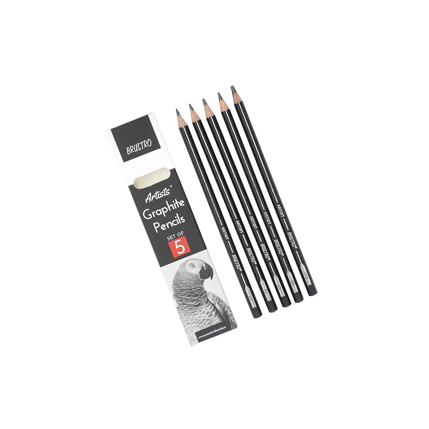 Brustro Graphite Pencil set of 5 (2B, 4B, 6B, 8B, 10B) Brustro
