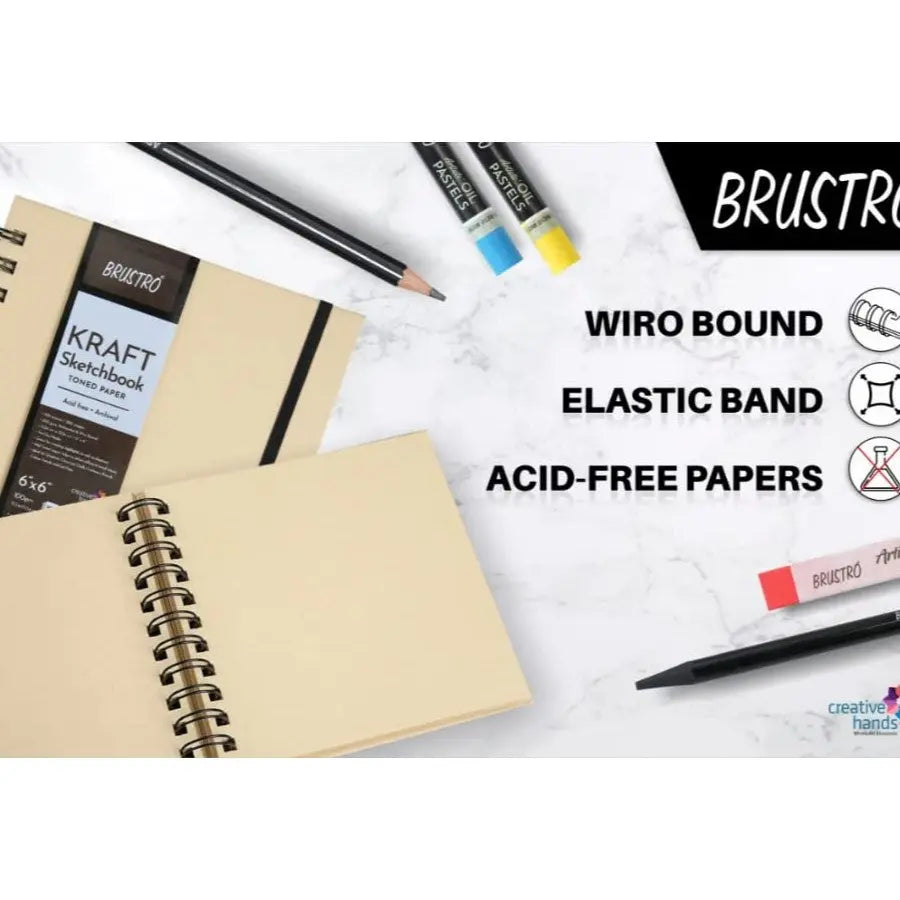 Brustro Kraft Sketchbook Toned Paper 100gsm Brustro