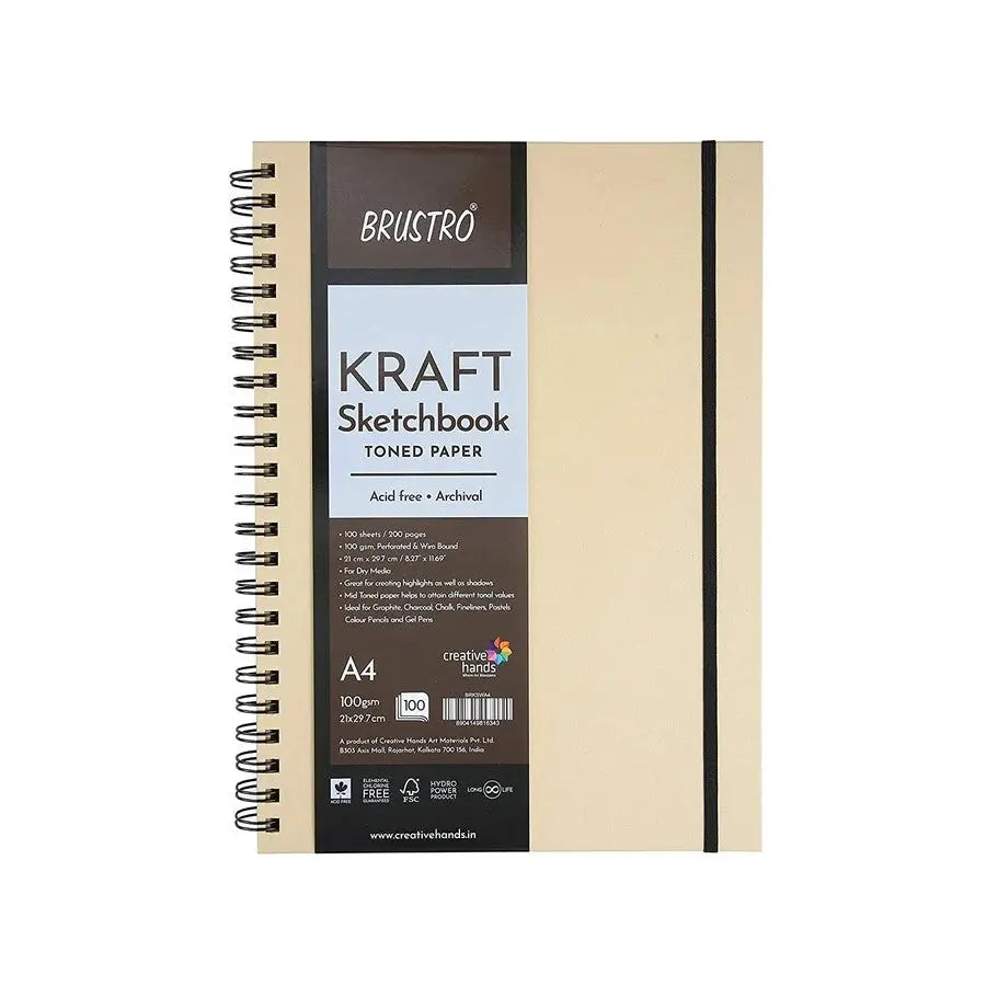 Brustro Kraft Sketchbook Toned Paper 100gsm Brustro