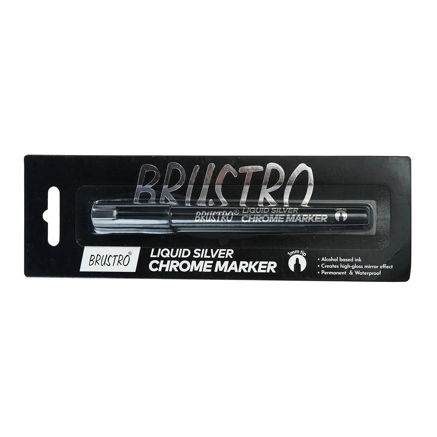 Brustro Liquid Silver Chrome Marker Permanent 1mm Nib Brustro
