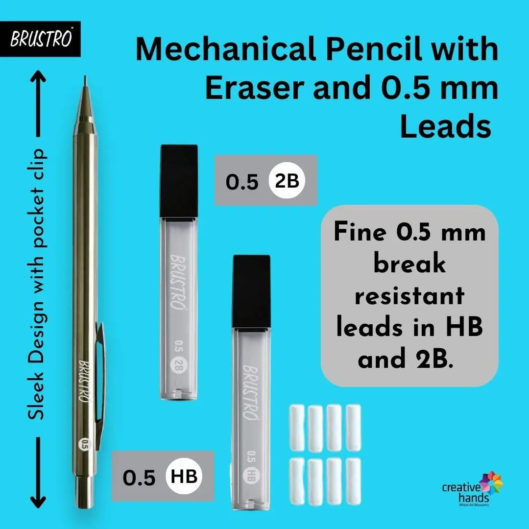 Brustro Mechanical Pencil with Eraser  Writing/Sketching/Drawing Brustro