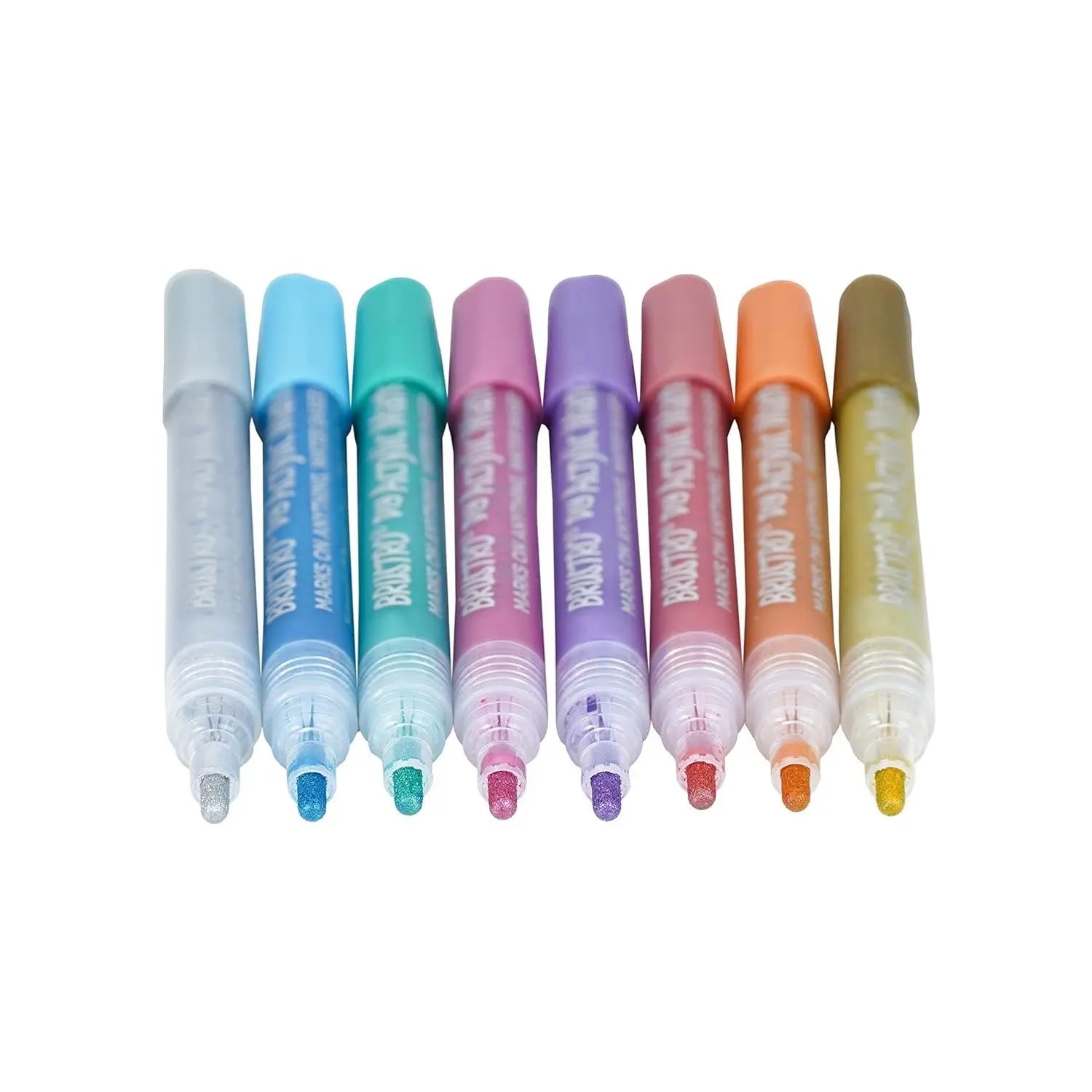 Brustro Metallic Acrylic Marker Set of 8 Shades Brustro