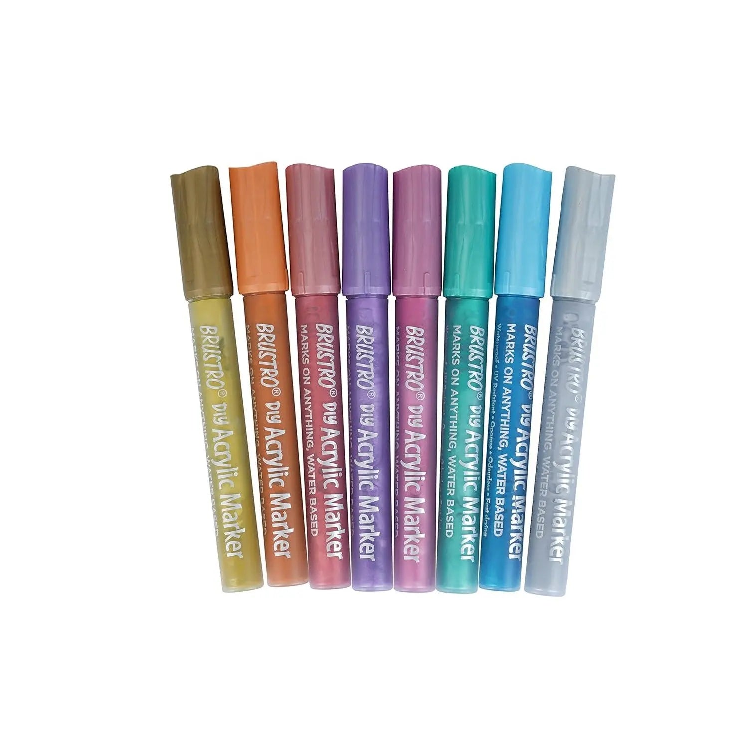 Brustro Metallic Acrylic Marker Set of 8 Shades Brustro