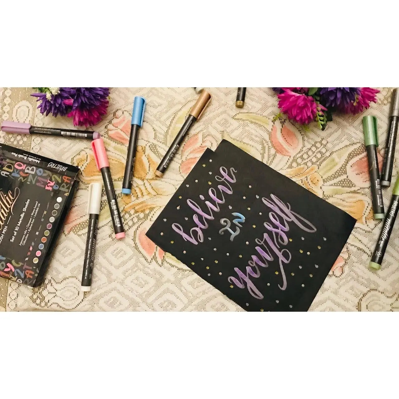 Brustro Metallic Brush Pen Set Of 10 Brustro