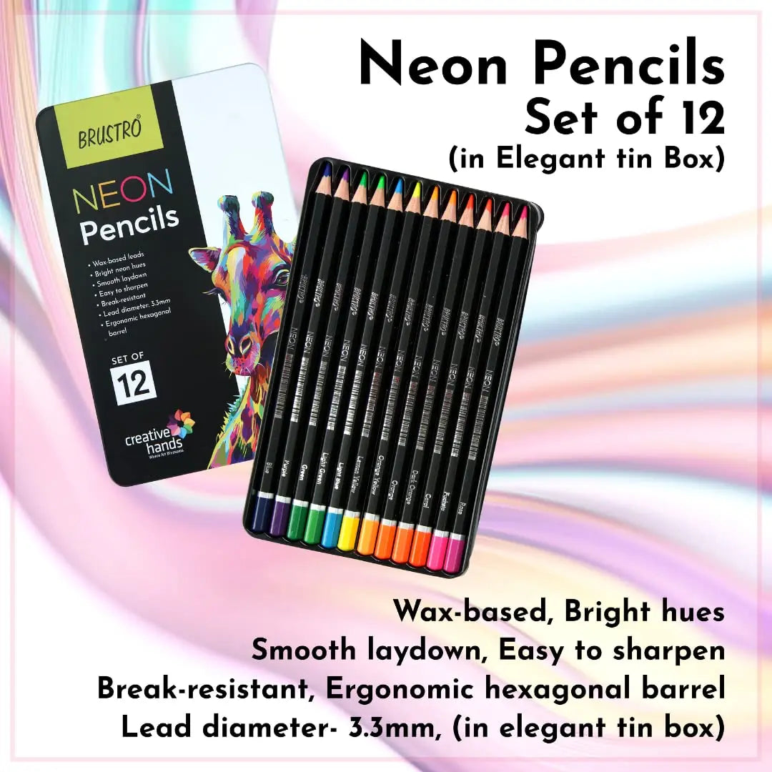 Brustro Neon Pencil Set of 12 Brustro