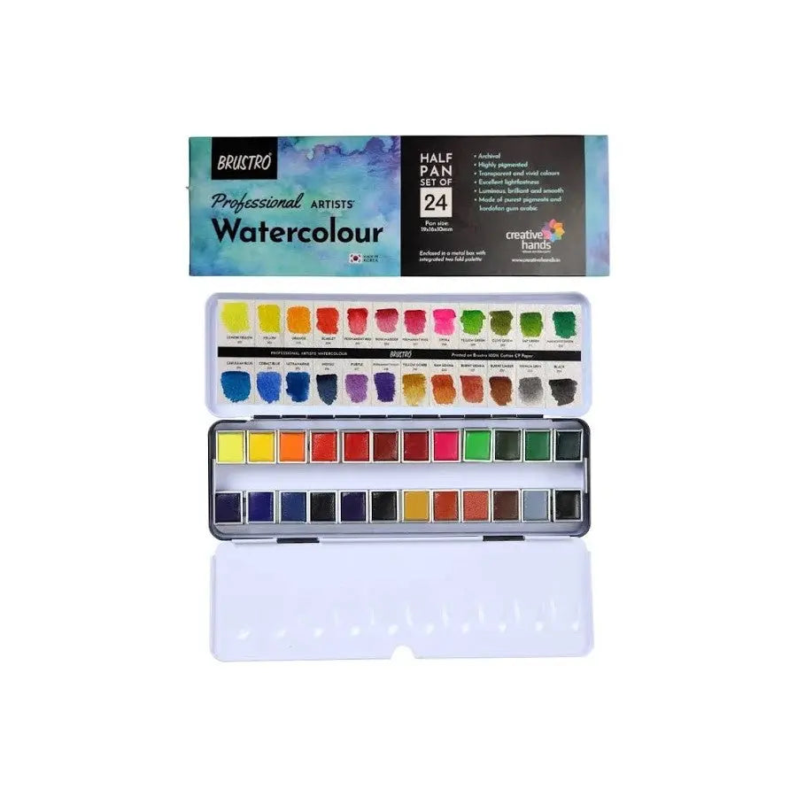 Brustro Professional Artists Watercolour Half pan Set Brustro