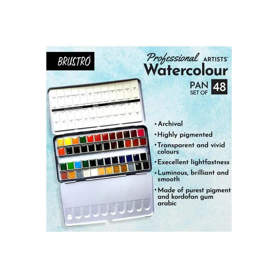 Brustro Professional Artists Watercolour Half pan Set Brustro