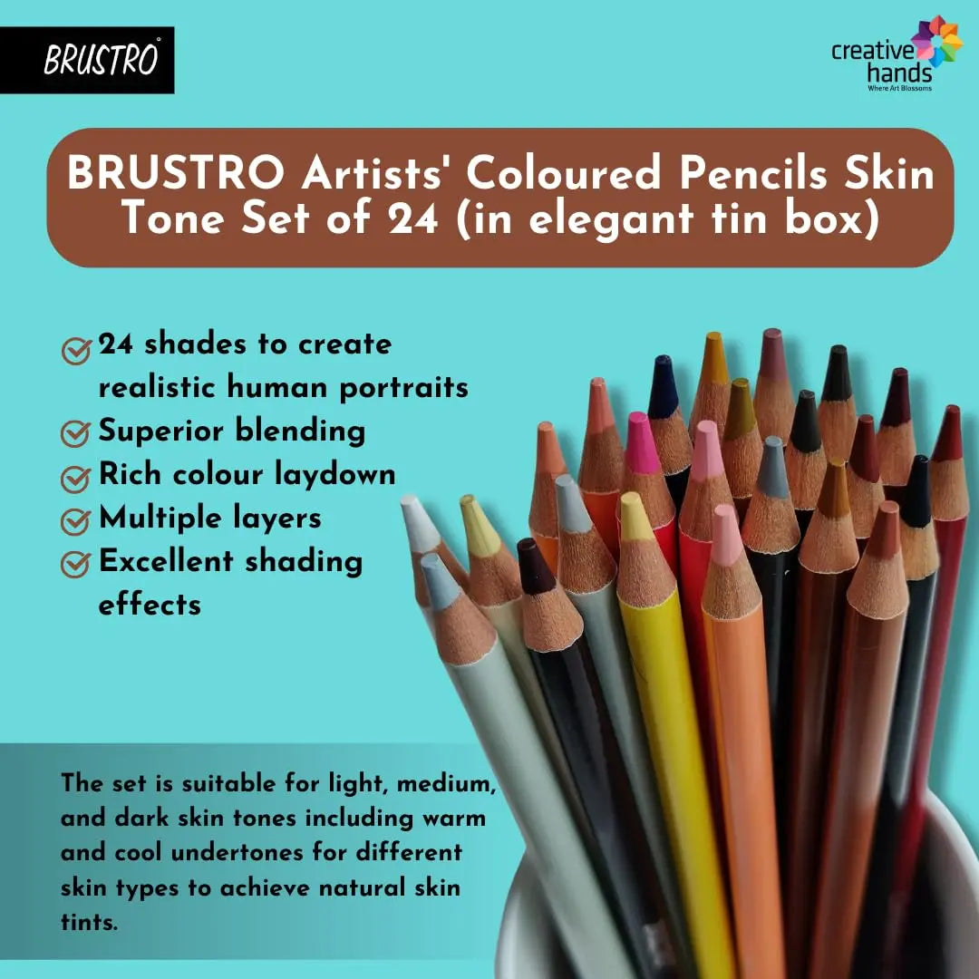 Brustro Skin Tone Coloured Pencils Set of 24 Brustro