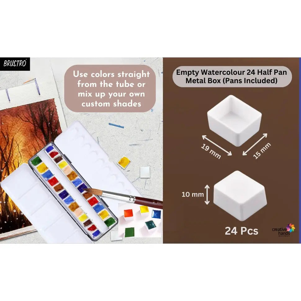 Brustro Watercolour Empty Metal Box Set Brustro