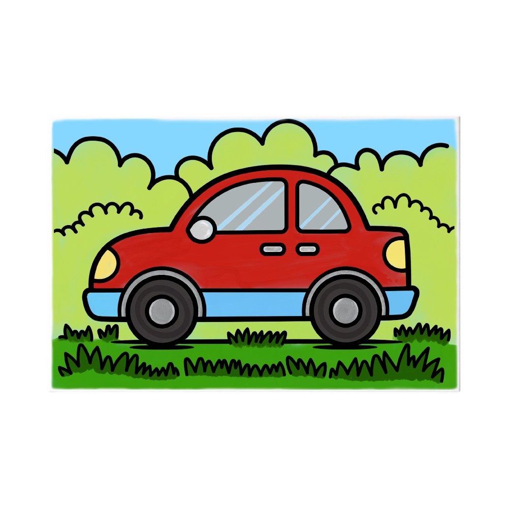 Ready to Paint Canvas Kit for Kids 6x9 Inch - CAR 6x9 Mock Up Pack 1