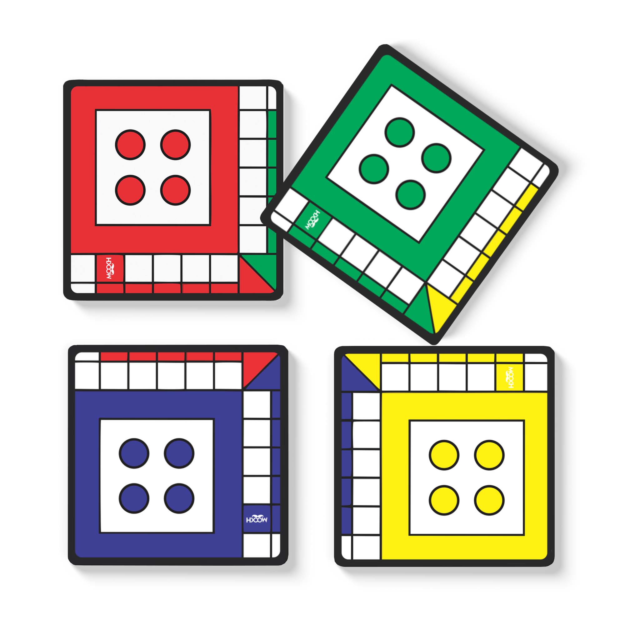 Mooch Magnetic Coaster - Ludo - Set Of 4 MOOCH DESIGN STUDIO