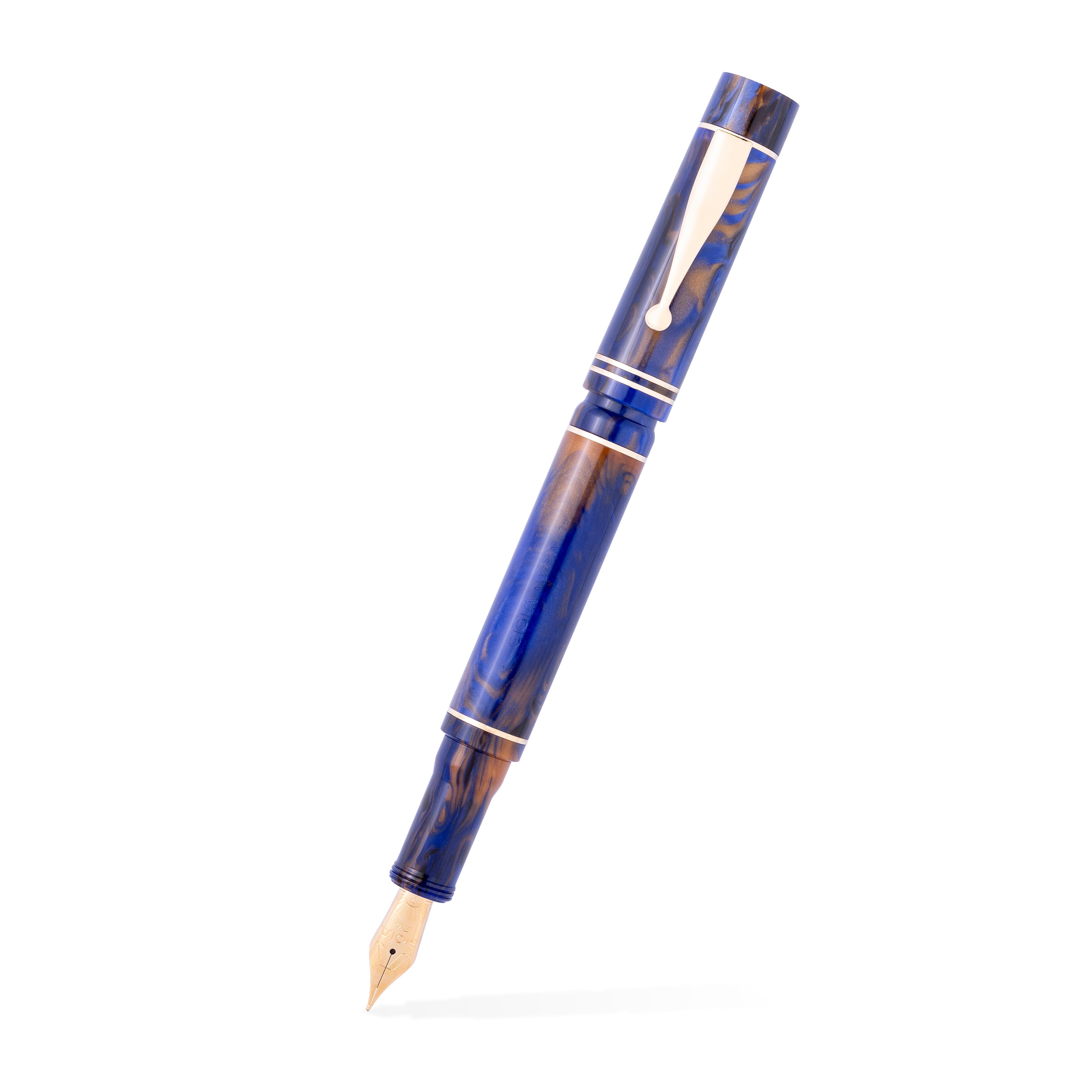 Gioia | Alleria | Fountain Pen | Crepuscola Blue-Brown | Gold Trims Gioia