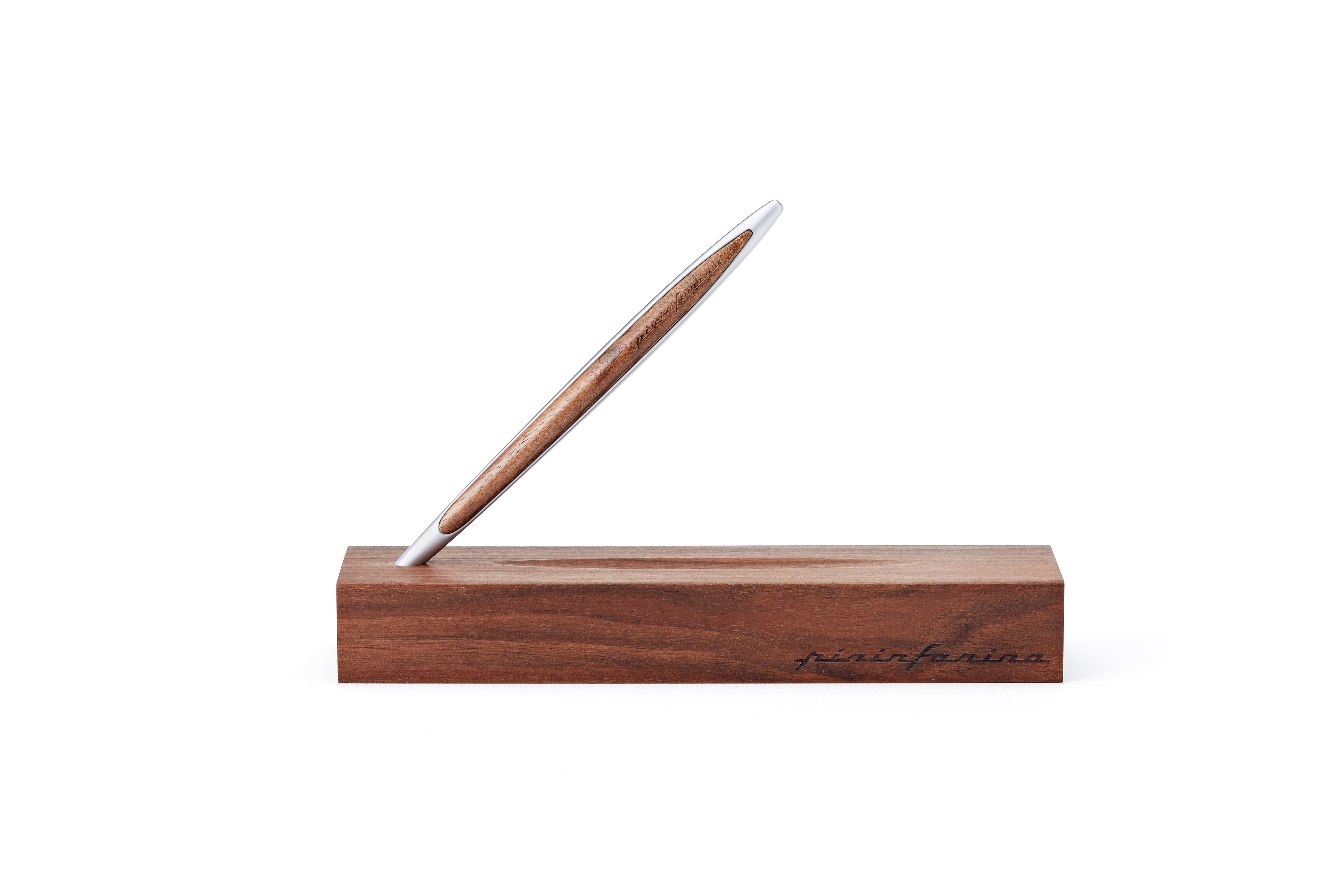 Pininfarina | Cambiano | Aluminium | Classic  Ethergraf metal alloy tip | Solid Wood Desk Stand Pininfarina