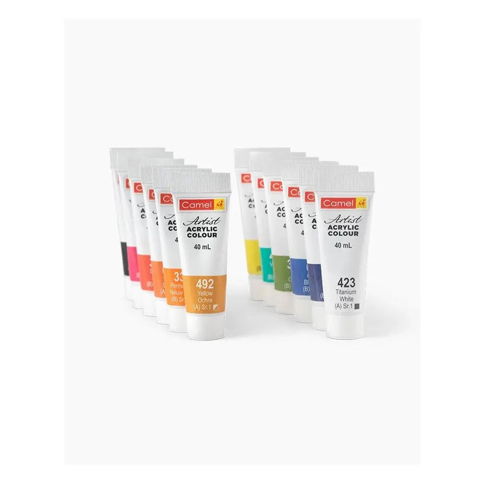 Camel Artist Acrylic Colours With Gel & Retarder Medium Set Camel