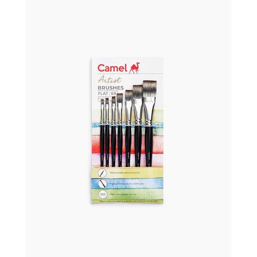 Camel Camlin Artist Brushes Flat 69 Series Set Camel