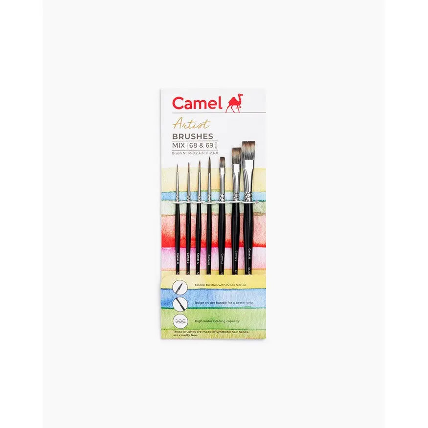 Camel Camlin Artist Brushes Mix 68 & 69 Series Set Camel