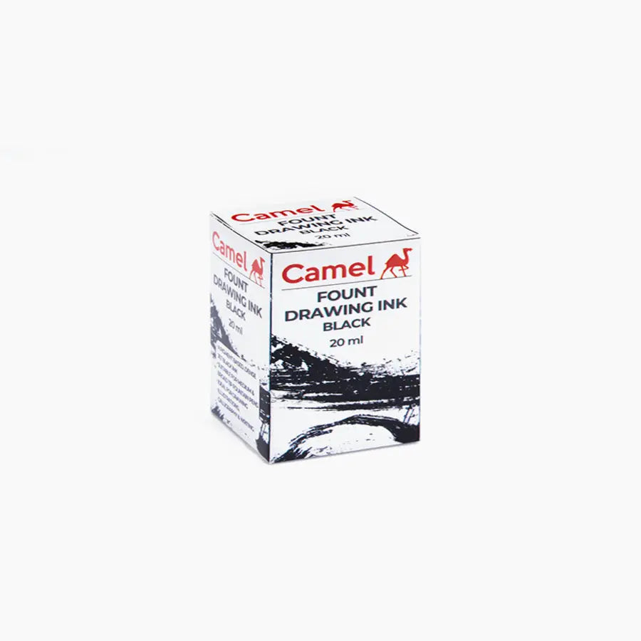 Camel Fount Drawing Ink Black 20ml Camel