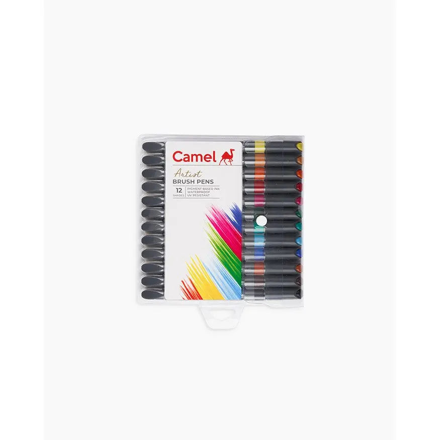 Camlin Artist Brush Pen Set - Pack of 12 Camel