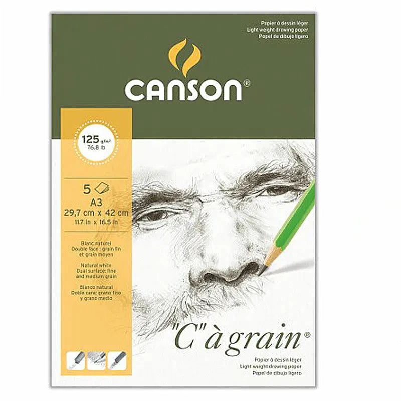 Canson Ca Grain Drawing Paper (125-180-224 GSM) Canson