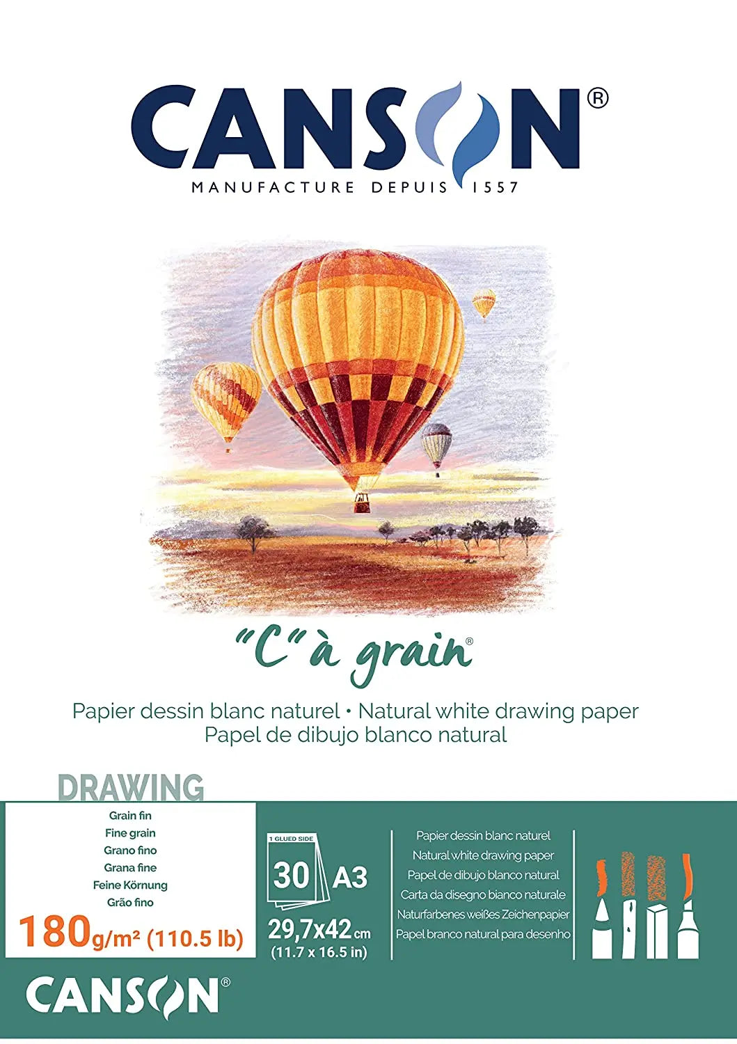 Canson Ca Grain Glued Pad (180-224 GSM) Canson