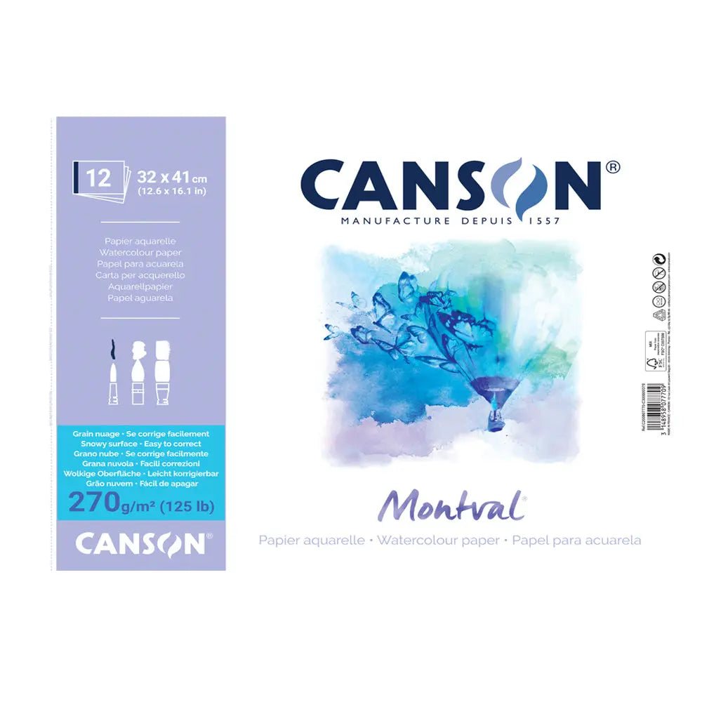 Canson Montval Torchon Watercolour Paper Pad - WireO - 270 GSM Canson