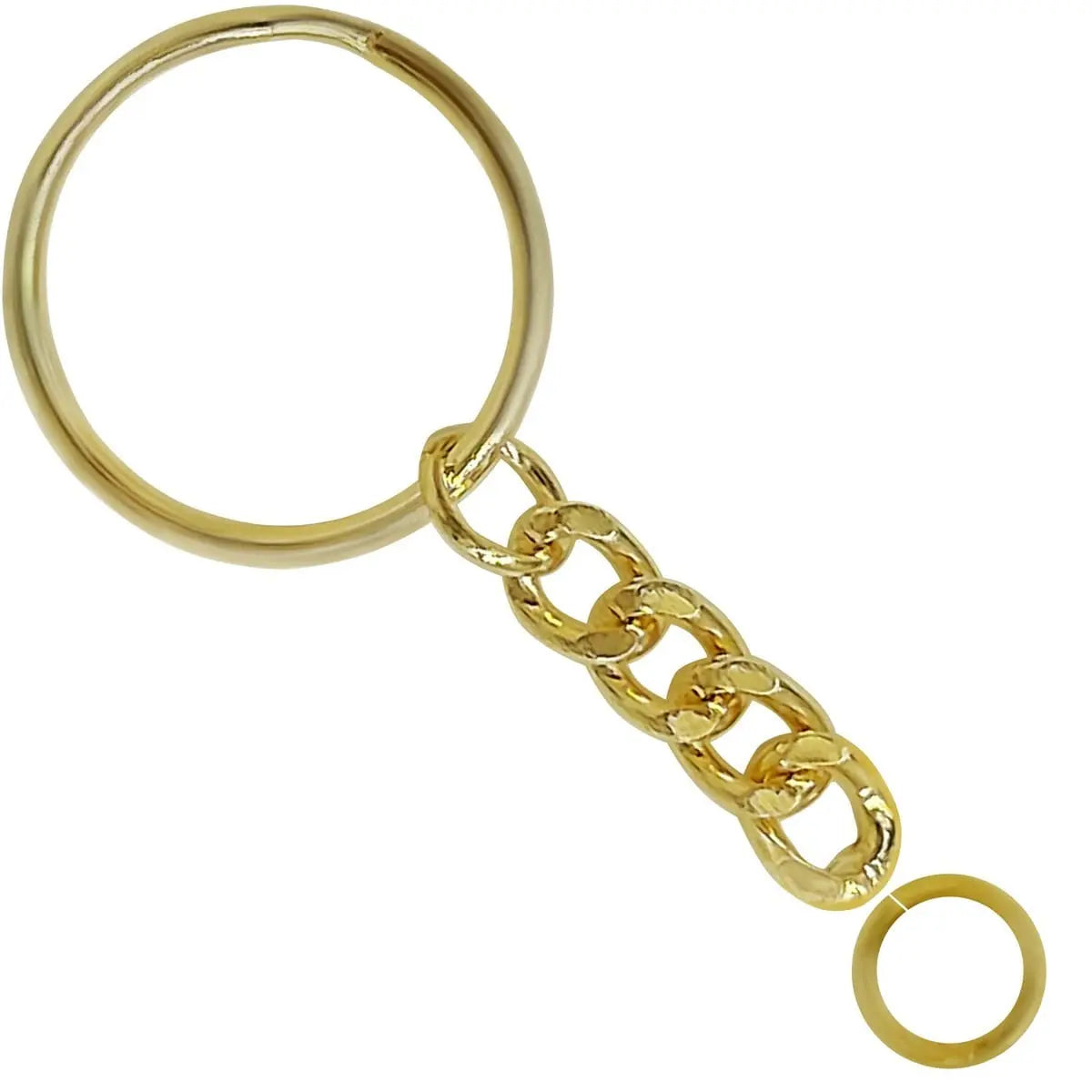 Canvazo Metal Keychain Rings with Chain Pack of 12 Canvazo