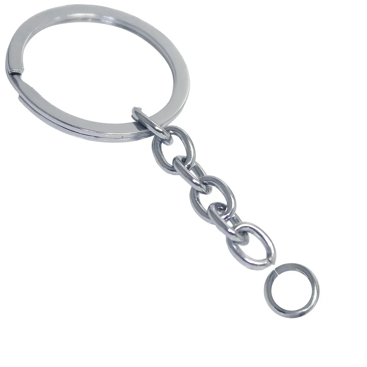 Canvazo Metal Keychain Rings with Chain Pack of 12 Canvazo