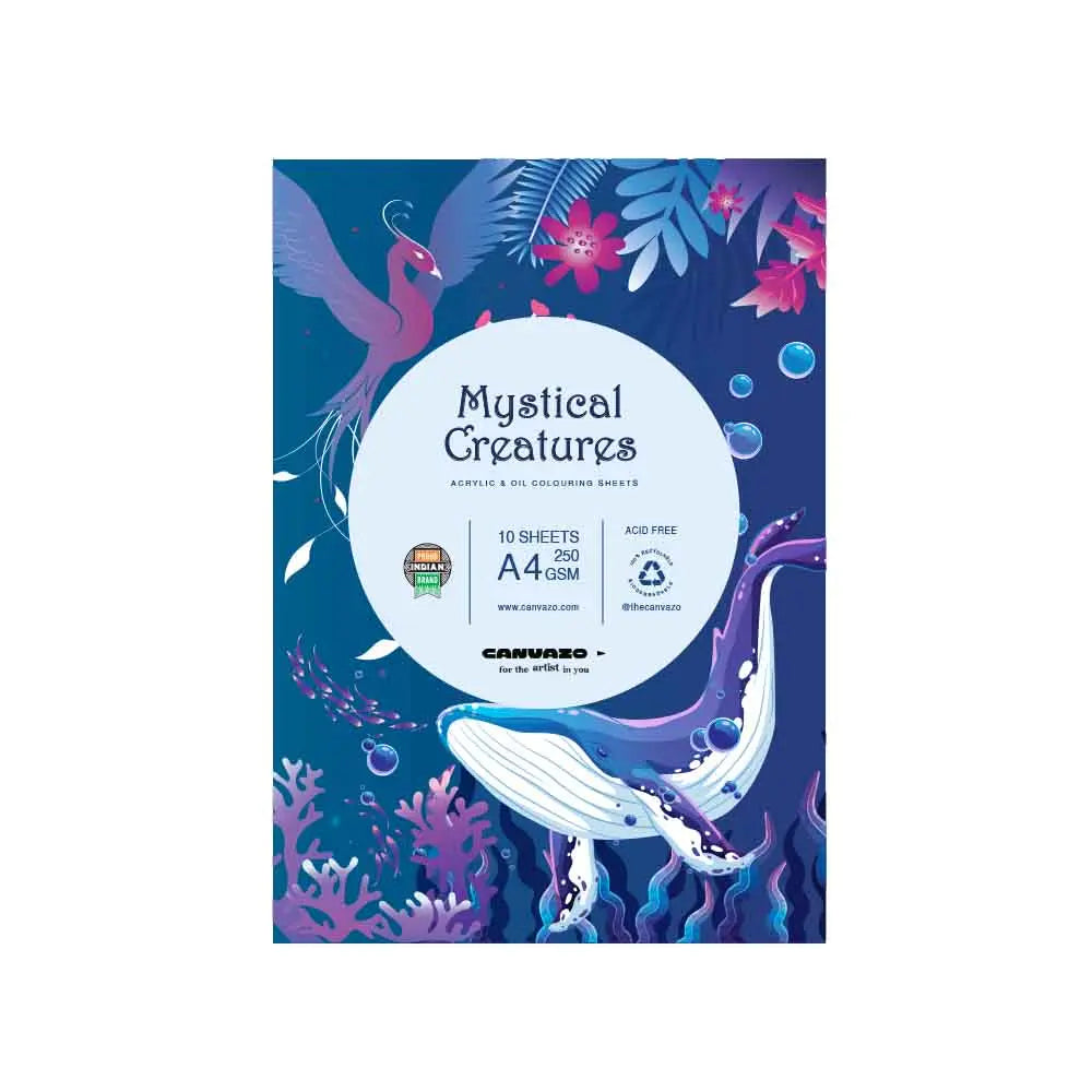 Canvazo Mystical Creatures Acrylic & Oil Colouring Sheets A4 250Gsm Canvazo