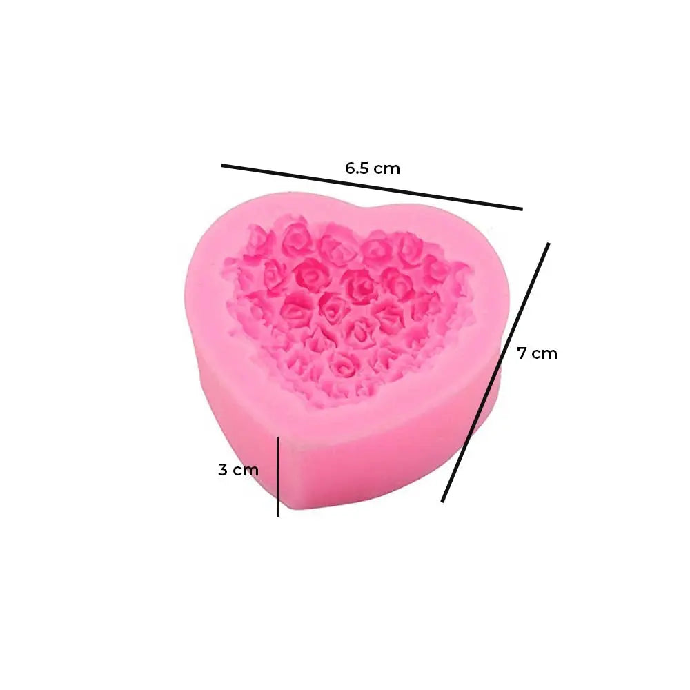 Canvazo Silicone Mould - Heart Shaped Rose Bouquet JSF052 Canvazo