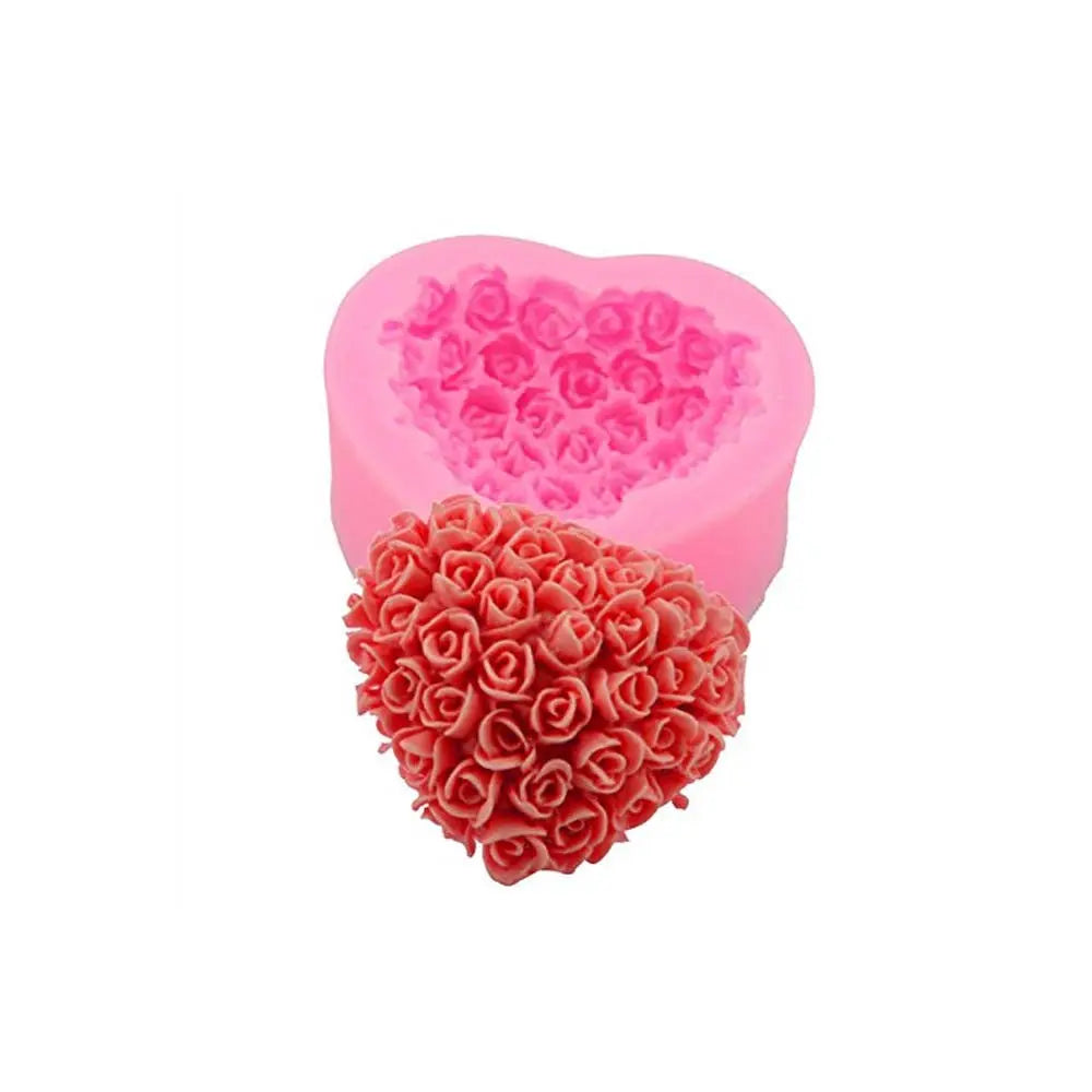 Canvazo Silicone Mould - Heart Shaped Rose Bouquet JSF052 Canvazo