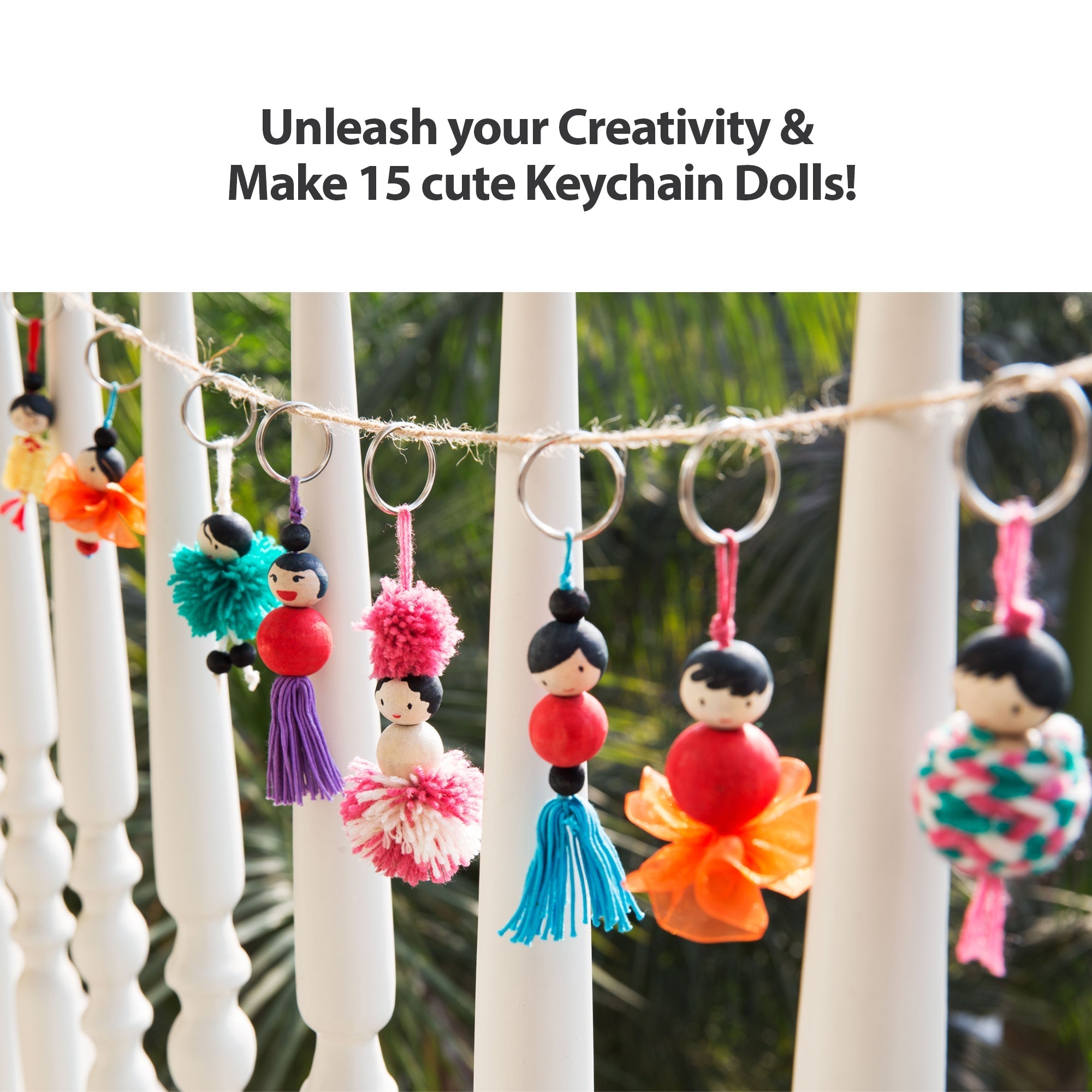 Chalk And Chuckles DIY Keychain Dolls Craft Kit Canvazo