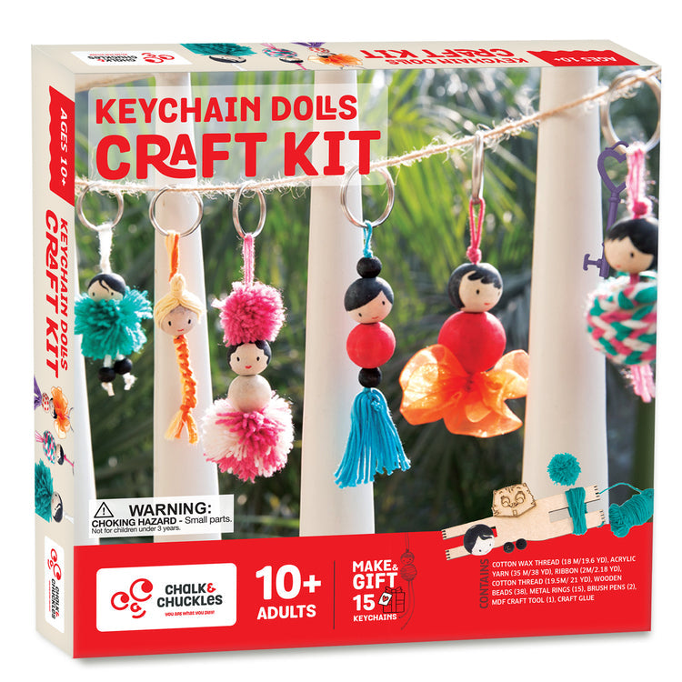 Chalk And Chuckles DIY Keychain Dolls Craft Kit Canvazo