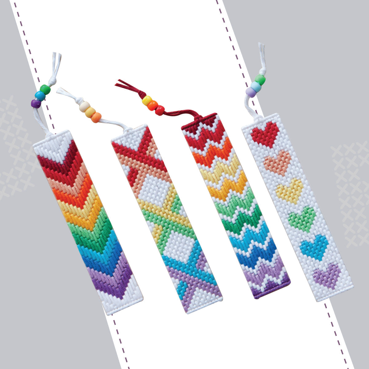 iCraft Kids Cross Stitch Bookmark Kit - Rainbow Craft Set iCraft