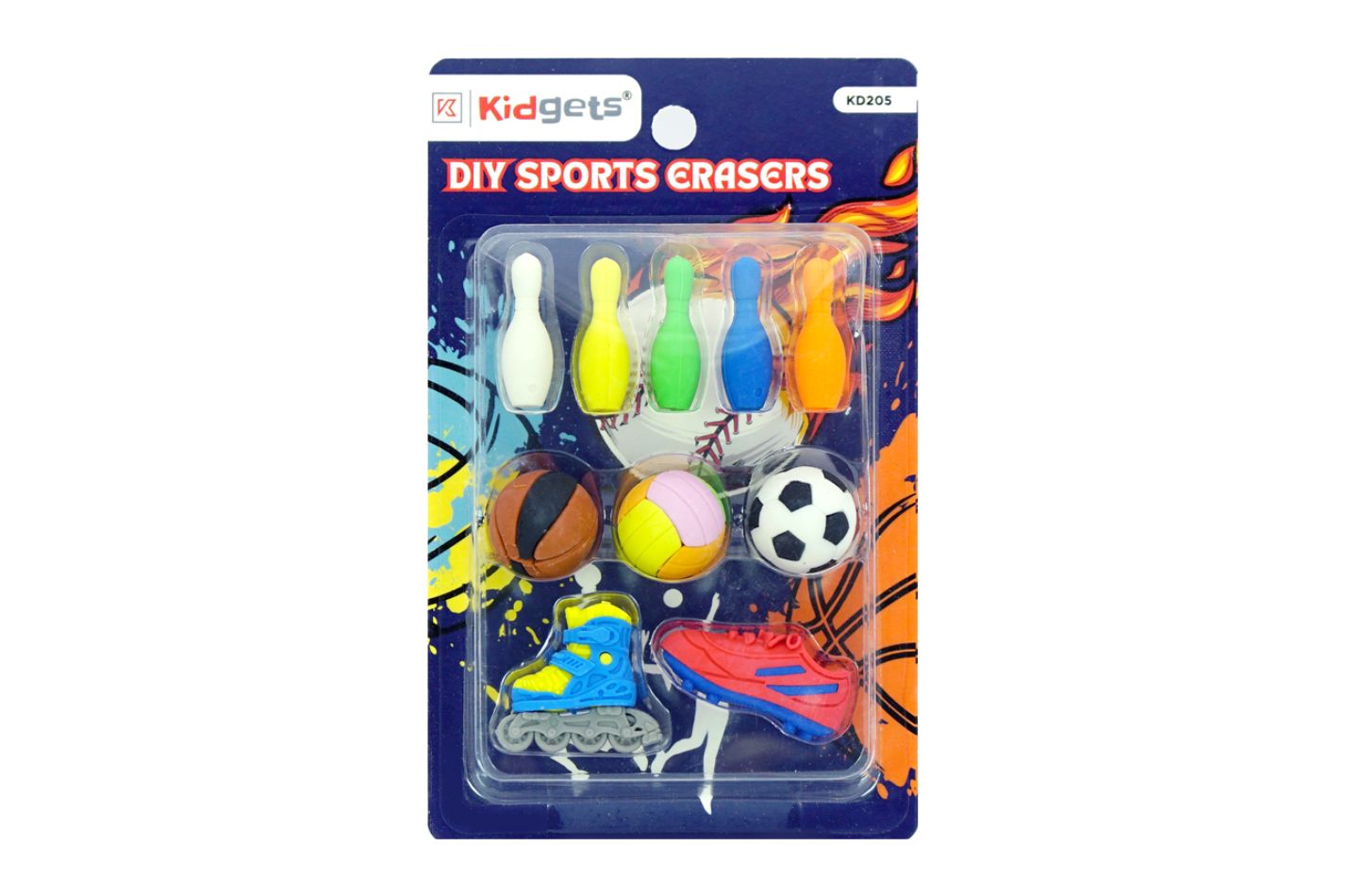 Diy Sports 10 Piece Erasers Kidgets