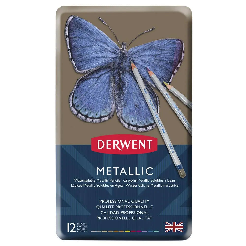 Derwent Metallic Watercolour Pencils Set of 12 (700456) Derwent