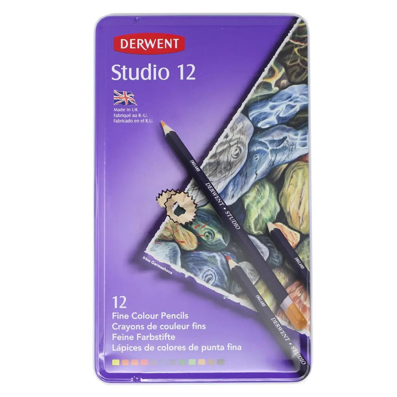 Derwent Studio Colouring Pencils Tin Set of 12 ( 32196 )