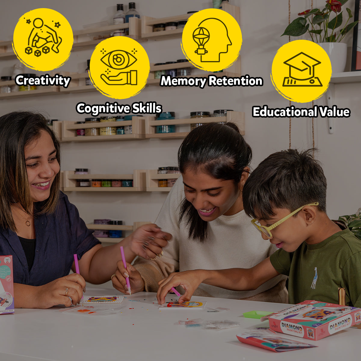 iCraft Kids Diamond Painting Kit - Creative Craft with Gems iCraft