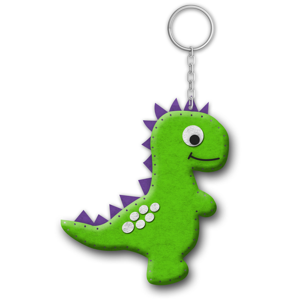 iCraft DIY Felt Keychain Kit - Dinosaur Sewing Craft for Kids iCraft