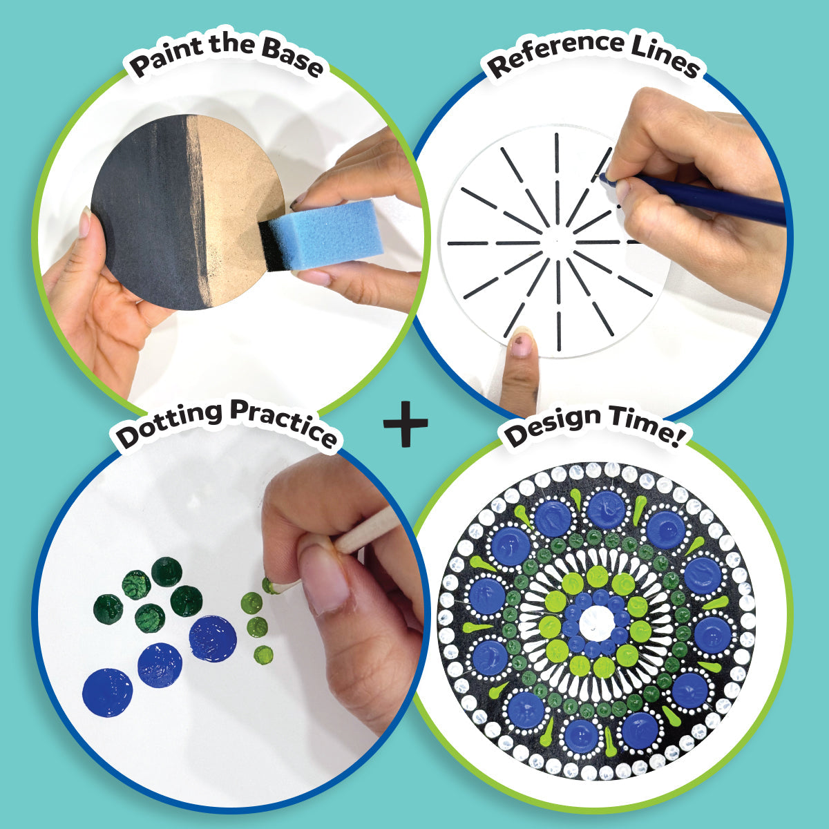 iCraft Dot Mandala Art Kit - MDF Coaster Painting Set iCraft