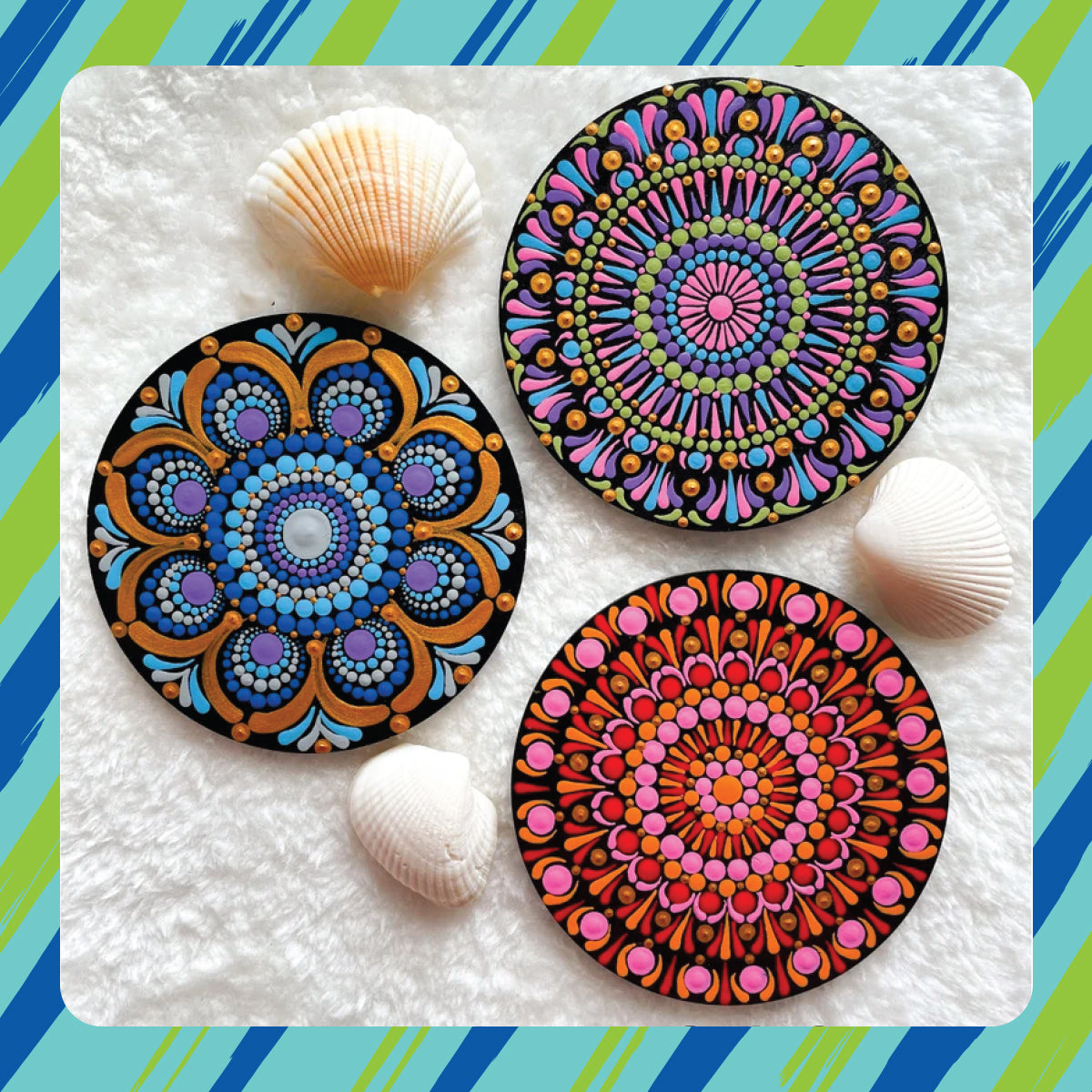 iCraft Dot Mandala Art Kit - MDF Coaster Painting Set iCraft