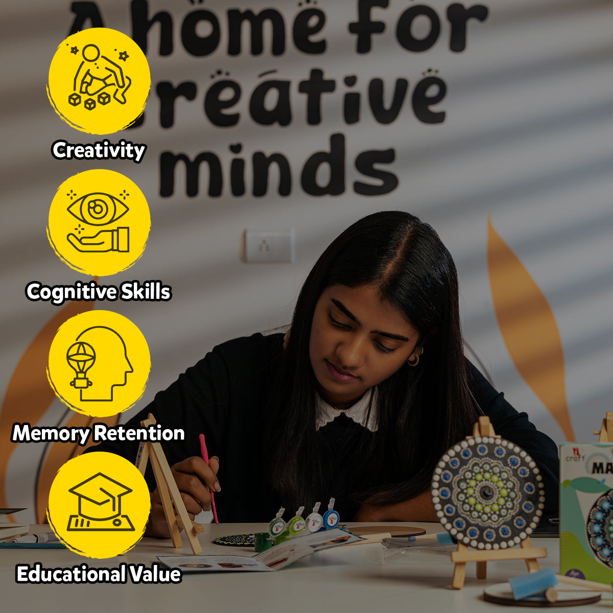 iCraft Dot Mandala Art Kit - MDF Coaster Painting Set iCraft