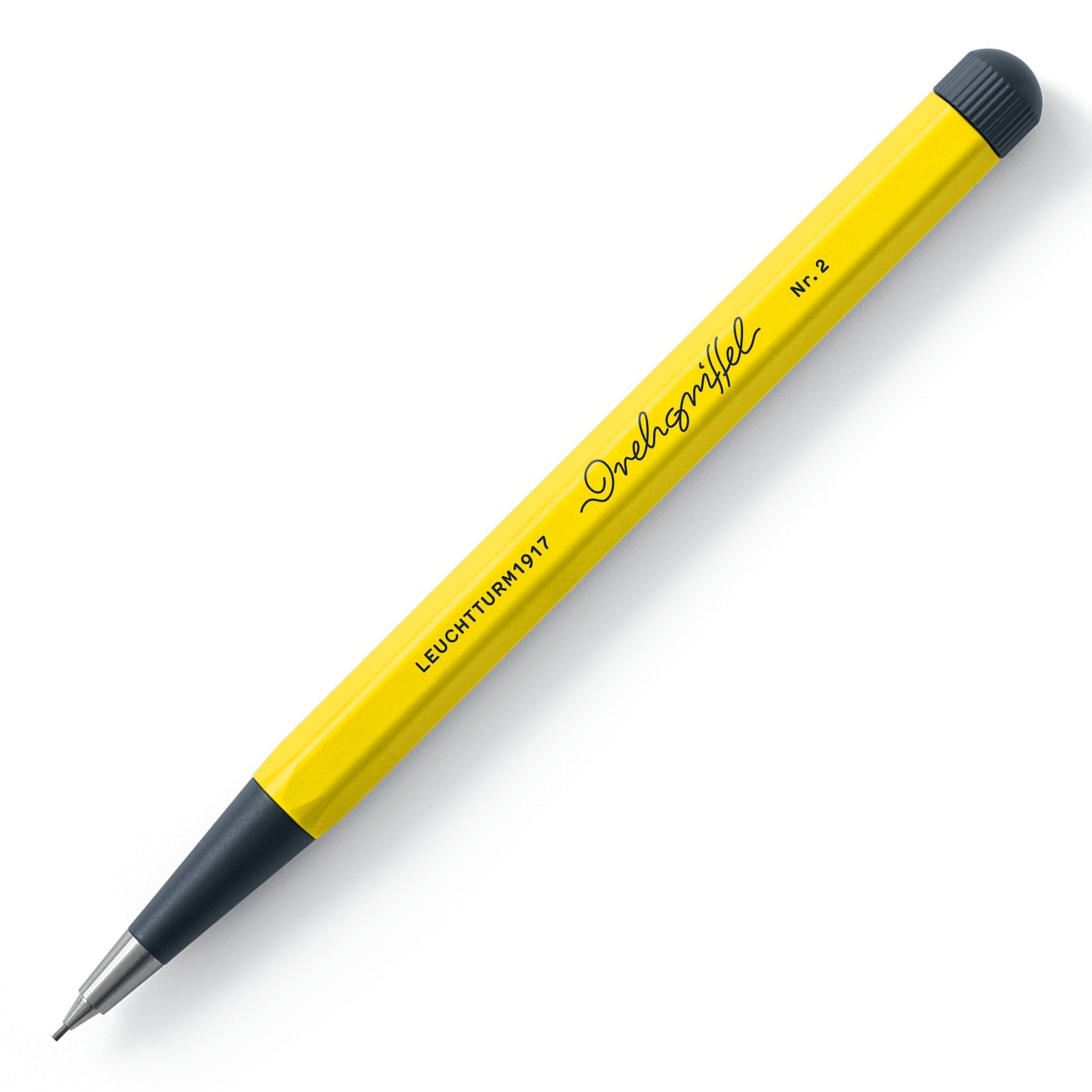 LEUCHTTURM1917 0.7mm Mechanical Clutch Pencil | Graphite HB Lead | Drehgriffel No. 2 | Lemon Yellow | Twist Mechanism LEUCHTTURM1917